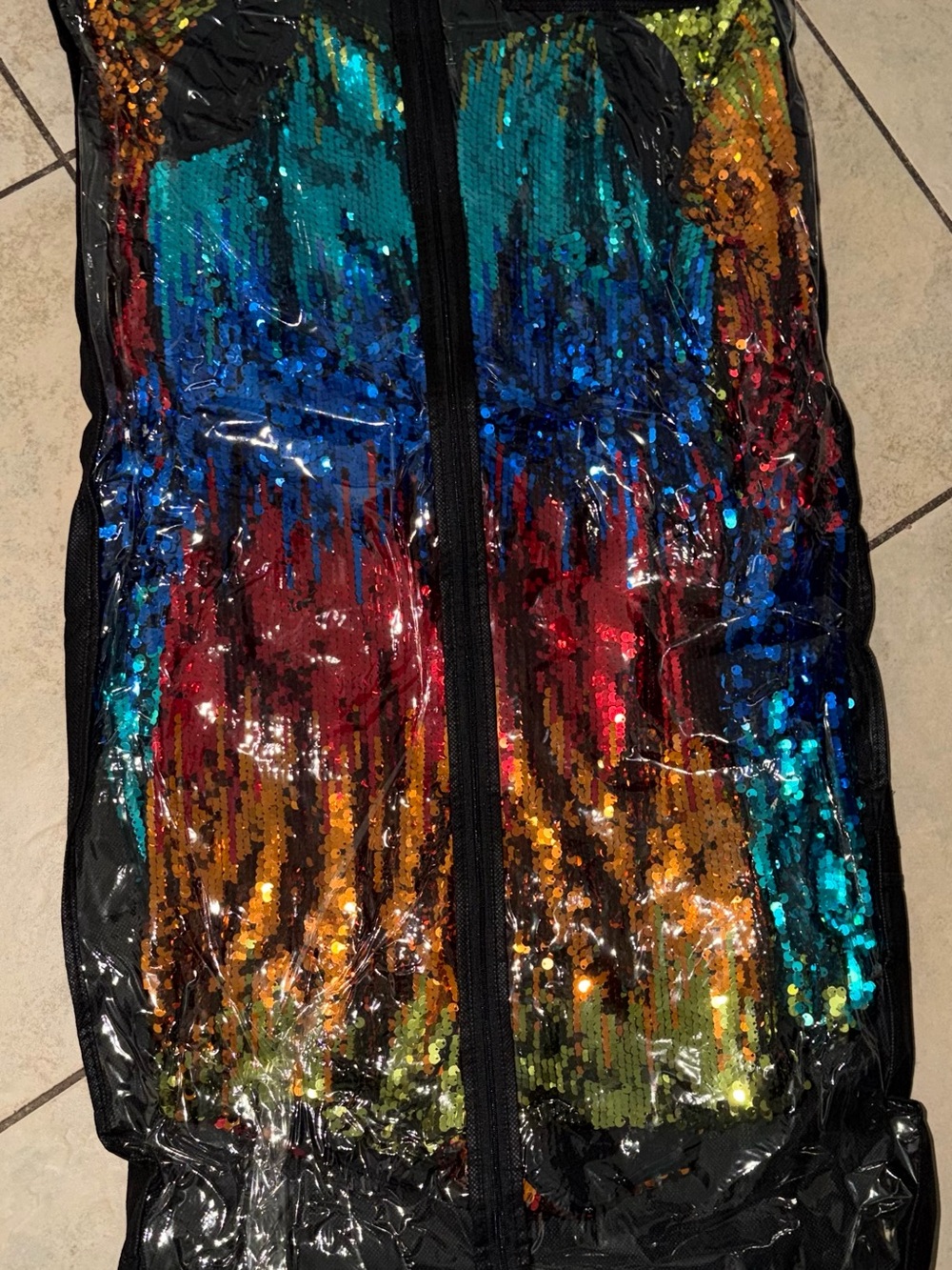 Weissman Multicolor Sequin Leotard long sleeve